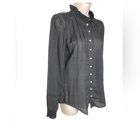 Faherty Charcoal Blouse - Picture 4 of 16